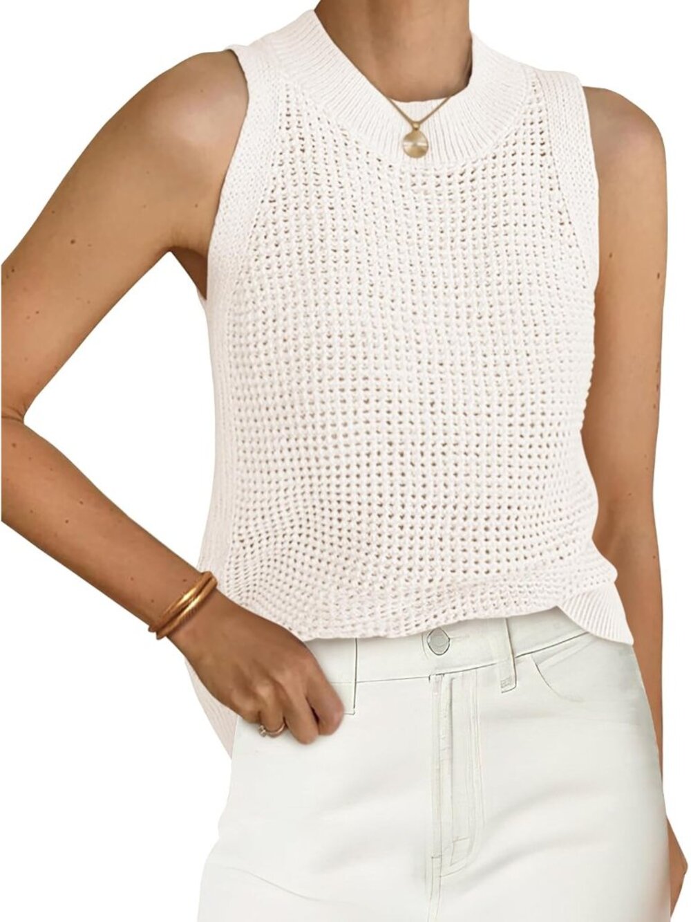 Womens Summer Crochet Tank Tops Knit Sweater